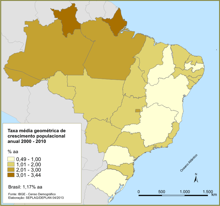 Taxa De Crescimento Anual Da Popula O Brasil Atlas