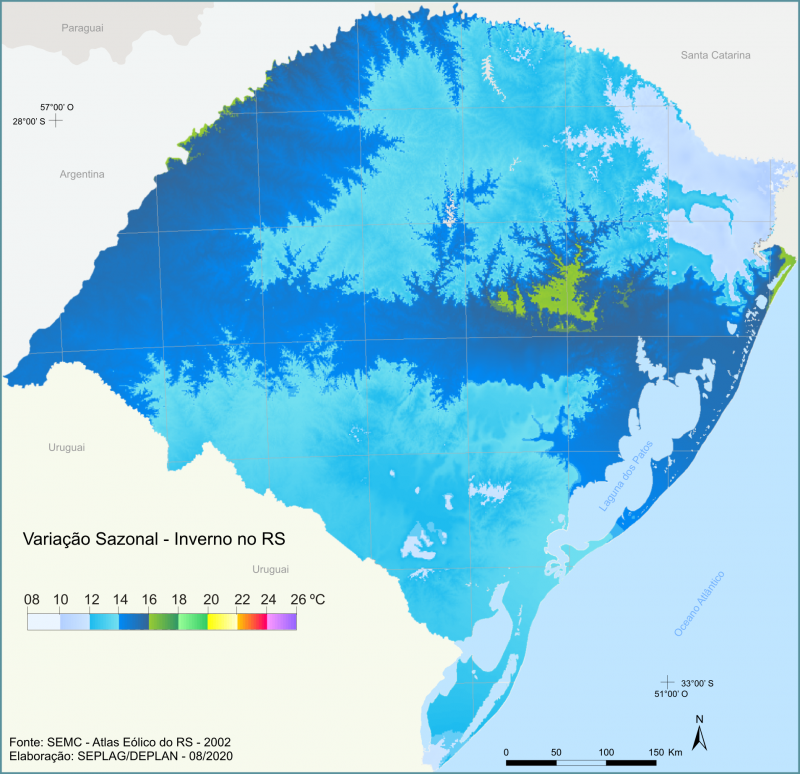 Clima, condições meteorológicas e temperatura média por mês de